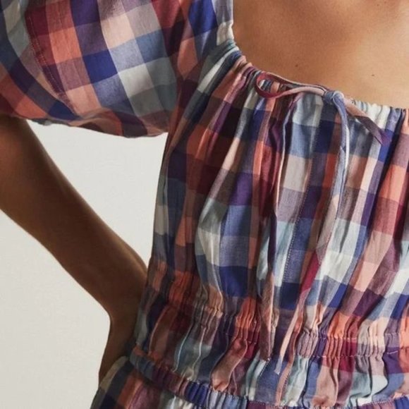 Anthropologie Kopal Brea Plaid Cotton Romper Size Small - Picture 4 of 13